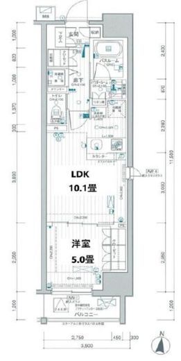 パレステージ新小岩ファストコート 5階 間取り図