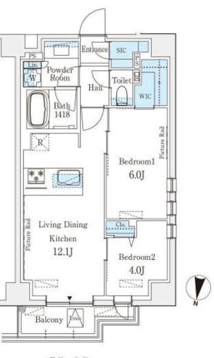 レフィールオーブ麻布仙台坂 501 間取り図