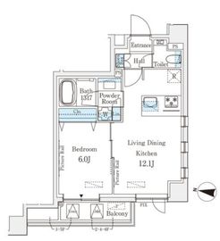 レフィールオーブ麻布仙台坂 303 間取り図