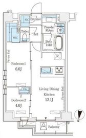 レフィールオーブ麻布仙台坂 502 間取り図