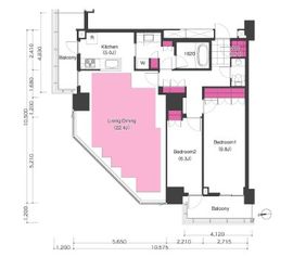 ブリリアイストタワー勝どき 4001 間取り図