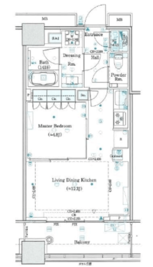WORLD TOWER RESIDENCE 33階 間取り図
