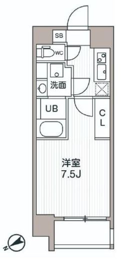 シーズンフラッツ浅草橋 202 間取り図