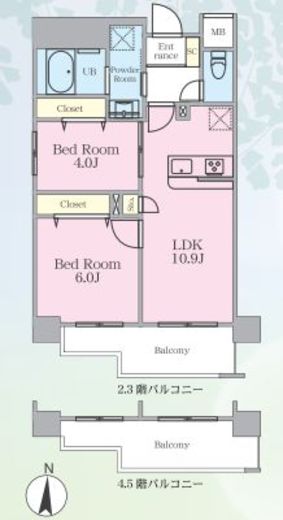 Kran Chitose (クラン千歳) 301 間取り図