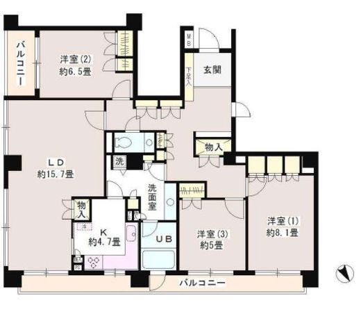 テラス笄町 302 間取り図