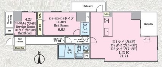 クロスゲート青葉台 603 間取り図