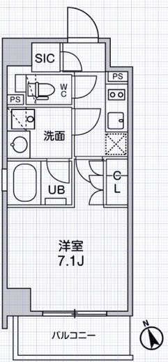 シーズンフラッツ本所吾妻橋 503 間取り図