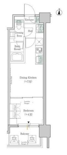 ワンルーフレジデンス錦糸町 602 間取り図