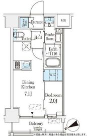 ベルファース八丁堀West 908 間取り図
