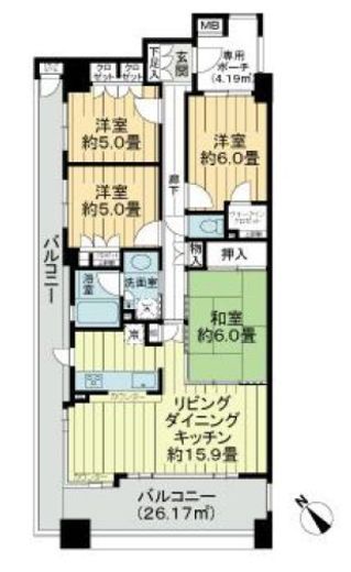 グランアルト豊洲 3階 間取り図