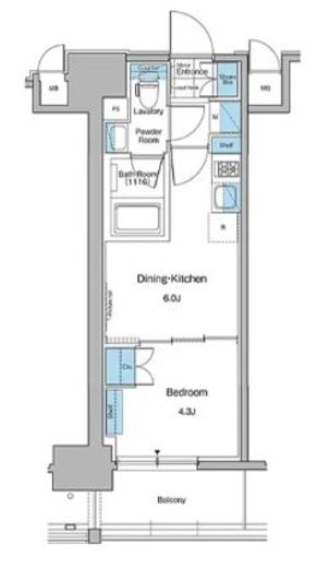ルフォンプログレ秋葉原マークス 1102 間取り図