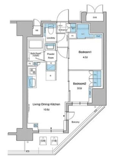 ルフォンプログレ秋葉原マークス 306 間取り図