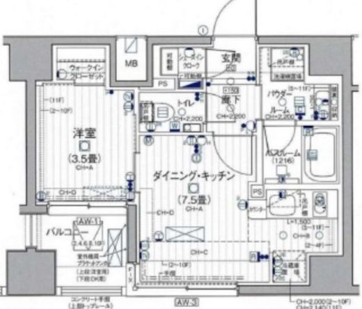 デュオステージ川崎 2階 間取り図