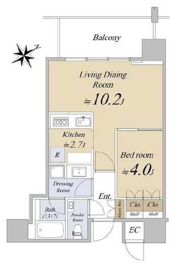 THE ROPPONGI TOKYO CLUB RESIDENCE 14階 間取り図
