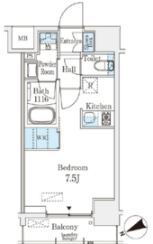 ベルファース八丁堀West 909 間取り図