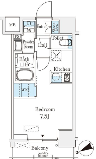 ベルファース八丁堀West 809 間取り図