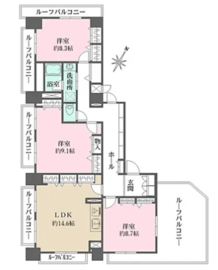 ダイヤハイツ自由が丘 7階 間取り図