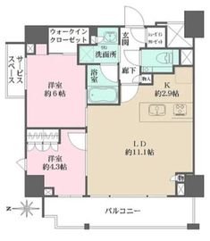 ザ・パークワンズ深川門前仲町 7階 間取り図
