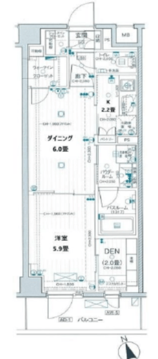 デュオステージ横濱赤門通り 6階 間取り図