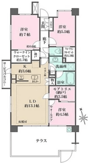 三鷹の杜ザ・ハウス 1階 間取り図