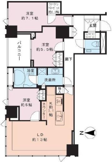 シティタワーズ豊洲ザ・シンボル 9階 間取り図