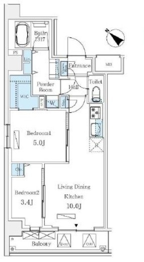 LUMICITY月島 503 間取り図