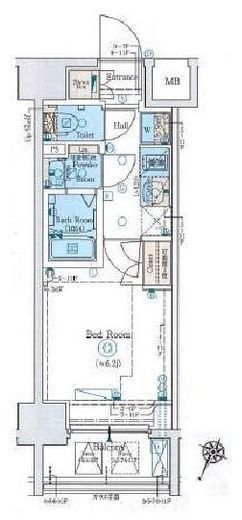 GENOVIA阪東橋Ⅱskygarden (ジェノヴィア阪東橋2スカイガーデン) 4階 間取り図
