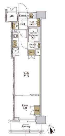 RJRプレシア大森北 505 間取り図