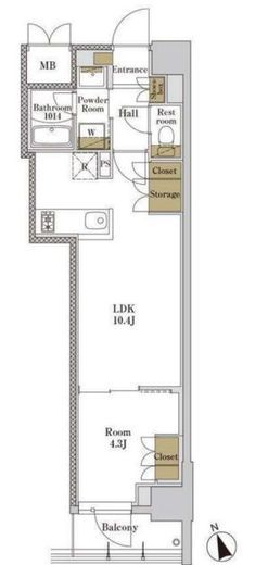 RJRプレシア大森北 507 間取り図