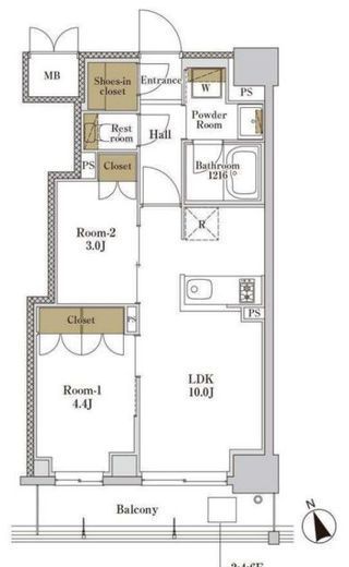 RJRプレシア大森北 511 間取り図