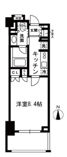 レジディア中落合 B211 間取り図