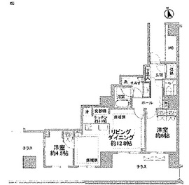 ブランズ麻布狸穴町 1階 間取り図