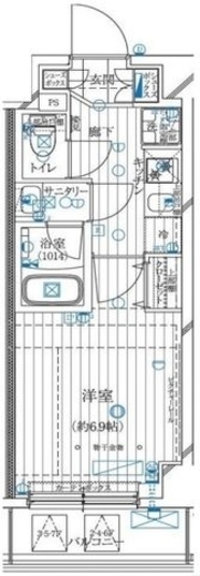 レガリス溝の口 408 間取り図
