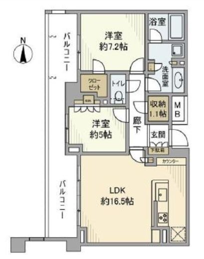 パークコート渋谷大山町ザプラネ 2階 間取り図