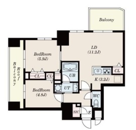 S-RESIDENCE大森bresa (エスレジデンス大森ブレサ) 802 間取り図