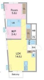 Grand Peak Waseda 202 間取り図