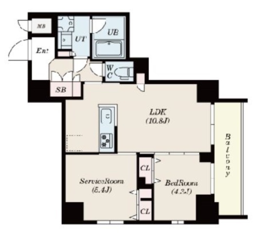 S-RESIDENCE押上epure (エスレジデンス押上エピュレ) 1202 間取り図