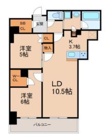 プラウドタワー平井 9階 間取り図