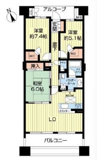 ディアパークスコンフォートスクエア 6階 間取り図