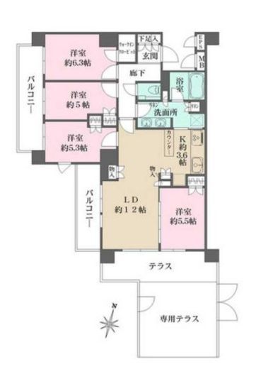 ParkGrace荻窪 106 間取り図