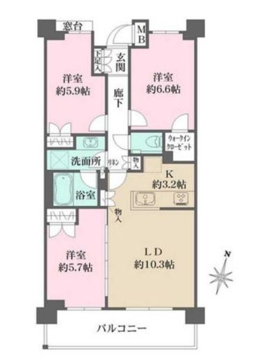 ParkGrace荻窪 213 間取り図