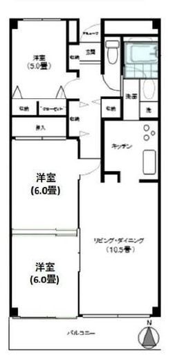 ジュネス 3階 間取り図