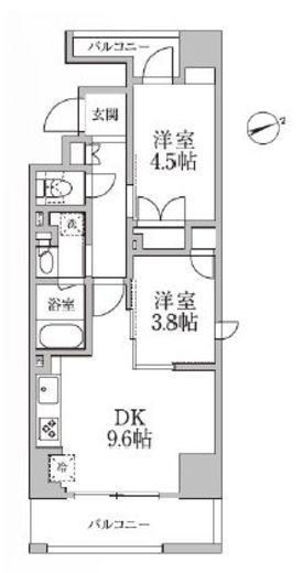 レジディア新御徒町2 808 間取り図