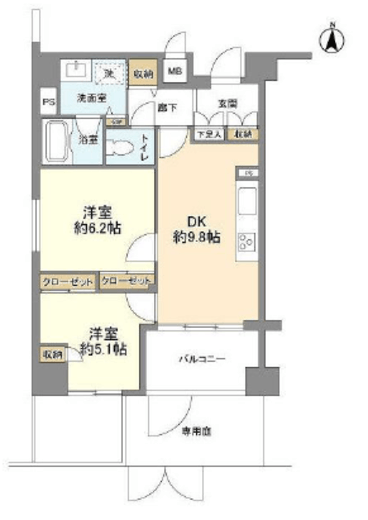 デュエット北千住セレナ 1階 間取り図