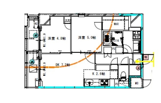 レジディア新御徒町2 1205 間取り図