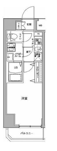 ジェノヴィア川崎駅グリーンヴェール 306 間取り図