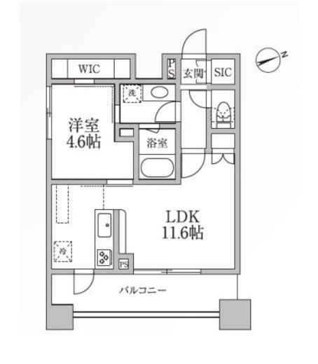 レジディア新御徒町2 1001 間取り図