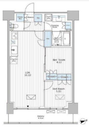 パークアクシス市川 1302 間取り図
