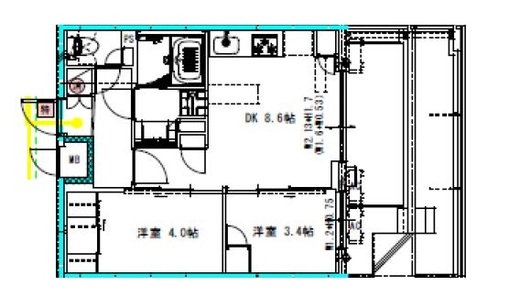 レジディア新御徒町2 1003 間取り図