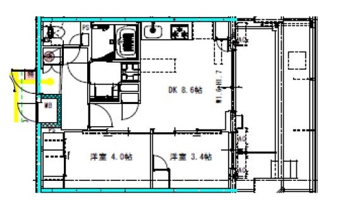 レジディア新御徒町2 1102 間取り図